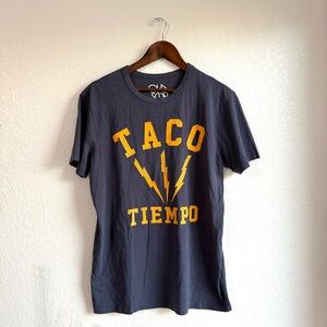 Chaser Mens Tee Shirt Blue Yellow Taco Tiempo Short Sleeve Size Large
